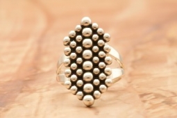 Artie Yellowhorse Sterling Silver Bead Ring